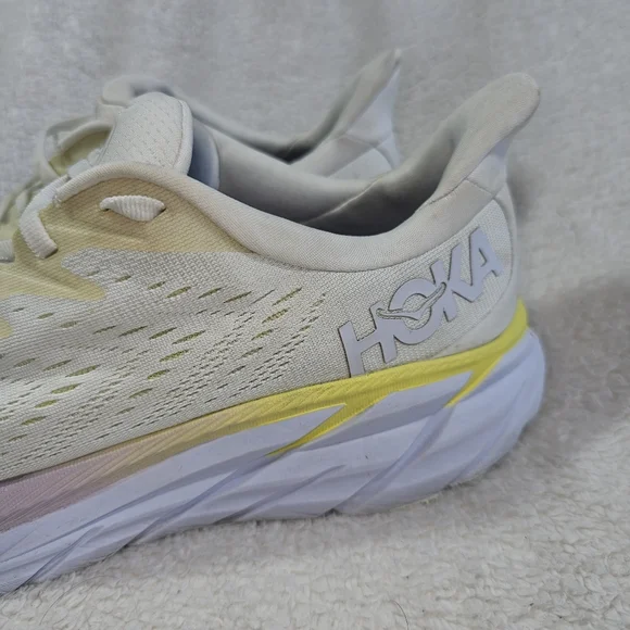 Hoka One One Womens Clifton 8 1119394 BDBBW White Running Shoes Sneaker Sz10.5 B - Picture 3 of 13